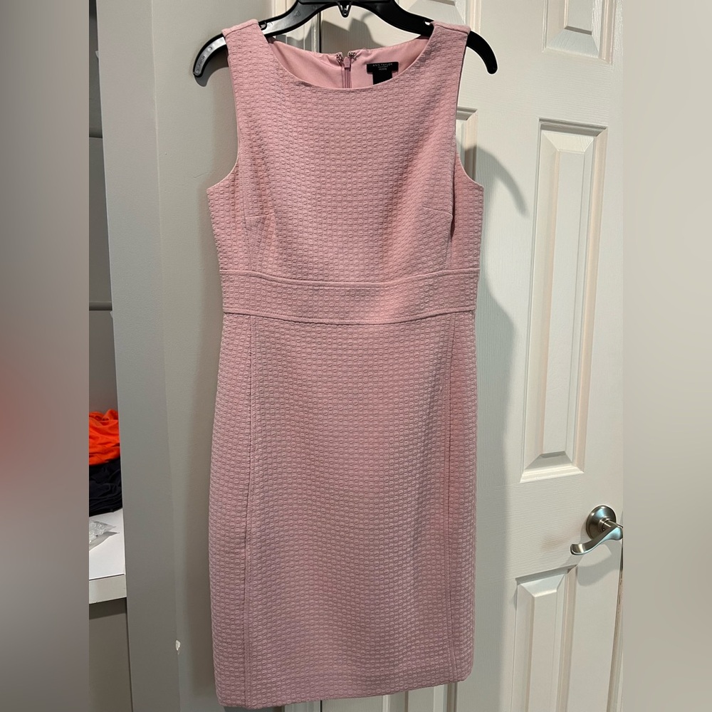 Ann Taylor Textured Pink Midi Dress